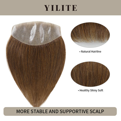Realmhair seamless hair patch 7x15cm with natural hairline and healthy, shiny, soft hair (#4)
