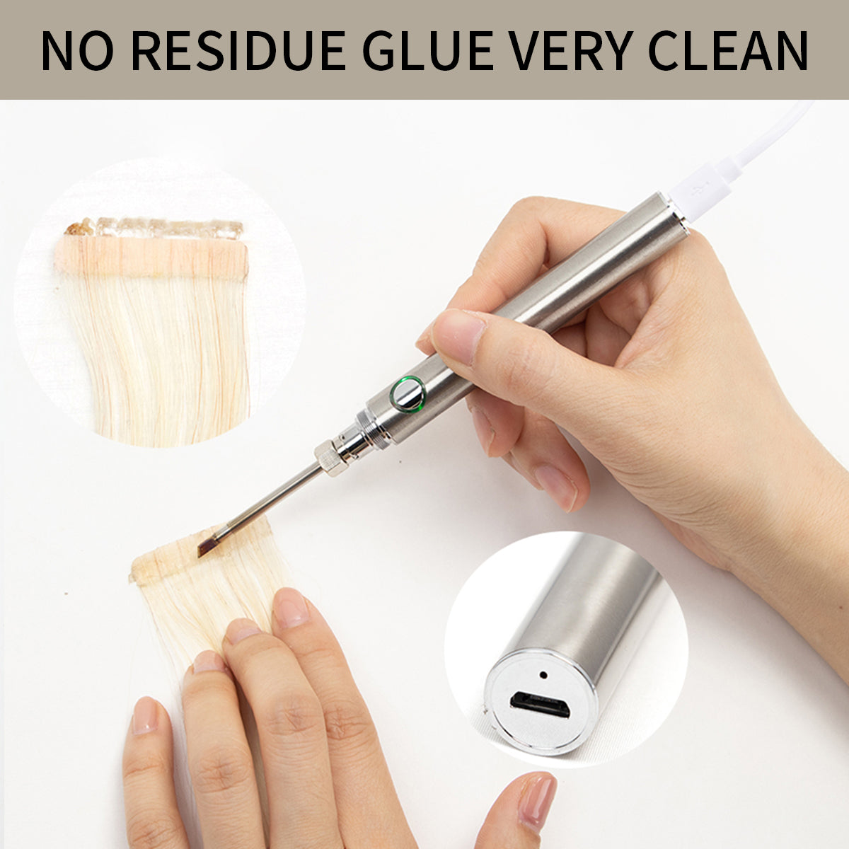 Realmhair Electric Heated Tape Remover For Hair Extension Adhesive Remover Tool (Silver)