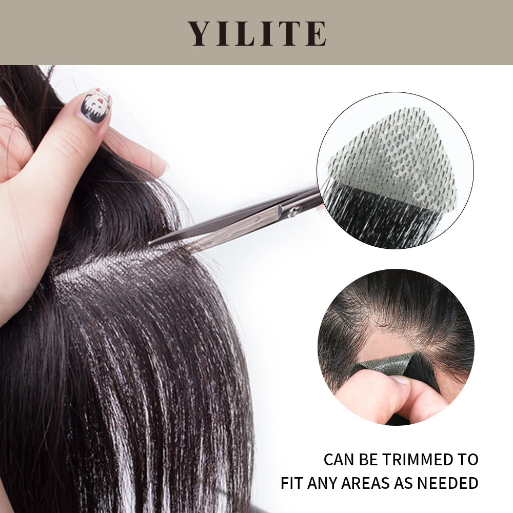 Realmhair seamless hair patch 3x16cm can be  trimmed to fit any areas as needed (#4 Dark Brown)