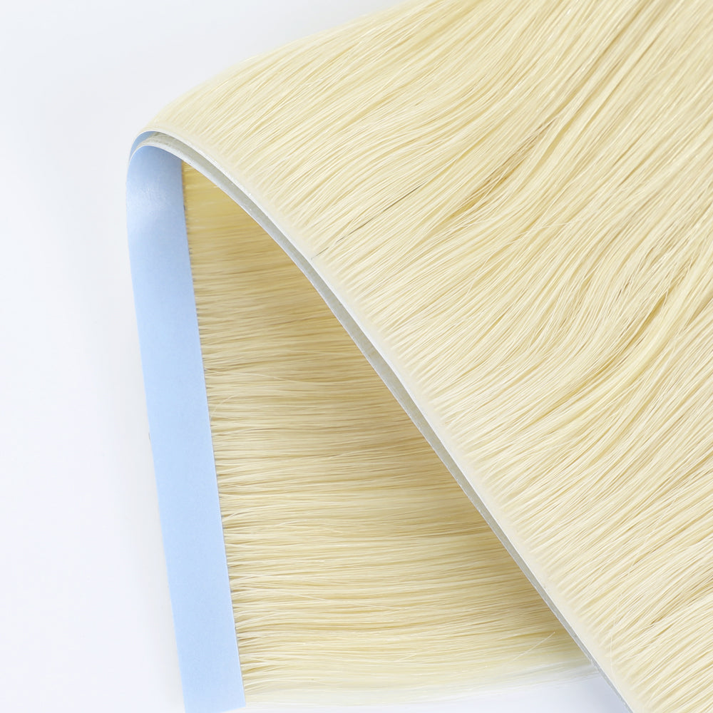 Zoomed view of Realmhair 20¡Á0.8cm seamless tape-in hair extension in #60 platinum blonde