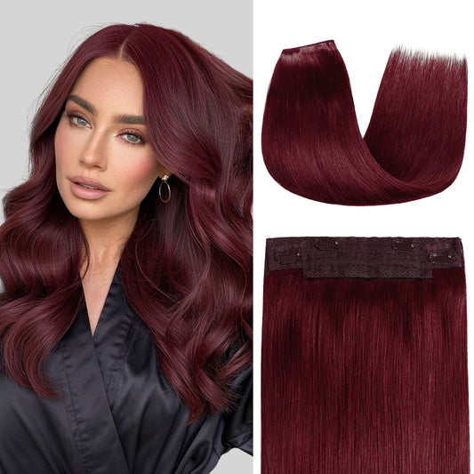 Realmhair Halo Hair Invisible Wire Extensions Natural Virgin Human Hair (#99J)