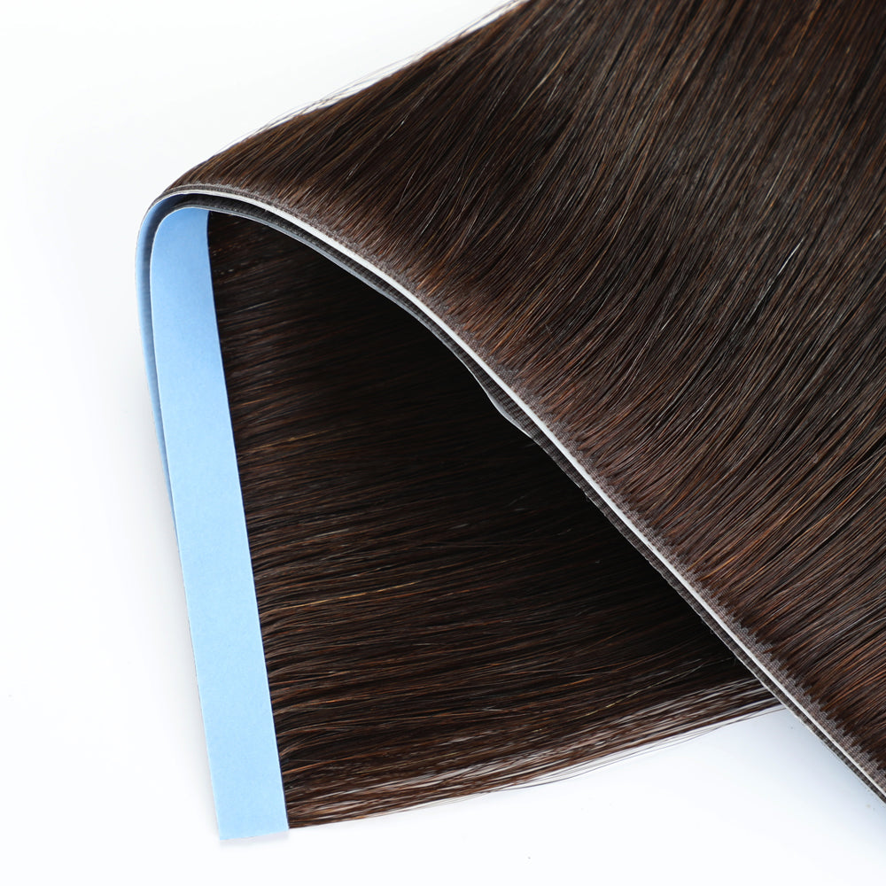 Zoomed view of Realmhair 20¡Á0.8cm seamless tape-in hair extension in #2 Darkest Brown