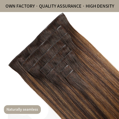 Realmhair Seamless Injected Hand-Tied Invisible Clip-ins 7Pcs 16 Clips Virgin Human Hair (#P2/6/T2 )