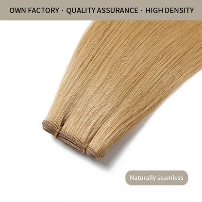 Close-up of Realmhair seamless high-density genius weft in #27 with naturally thin weft base 