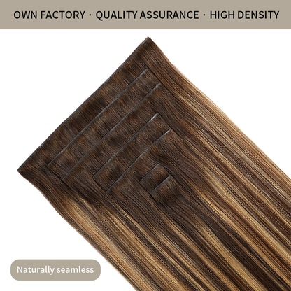 Realmhair Seamless Injected Hand-Tied Invisible Clip-ins 7Pcs 16 Clips Virgin Human Hair (#P4/27/T4)