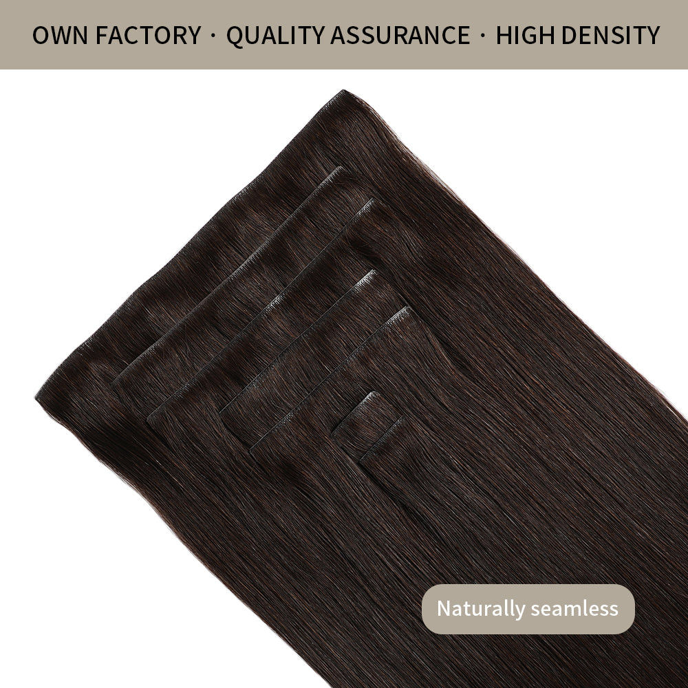 Realmhair Seamless Injected Hand-Tied Invisible Clip-ins 7Pcs 16 Clips Virgin Human Hair (#2)