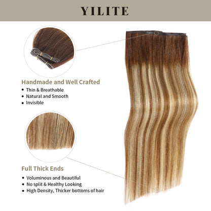 Realmhair #P6/613/T4 genius weft 2Pcs with thin handmade top and full thick ends   