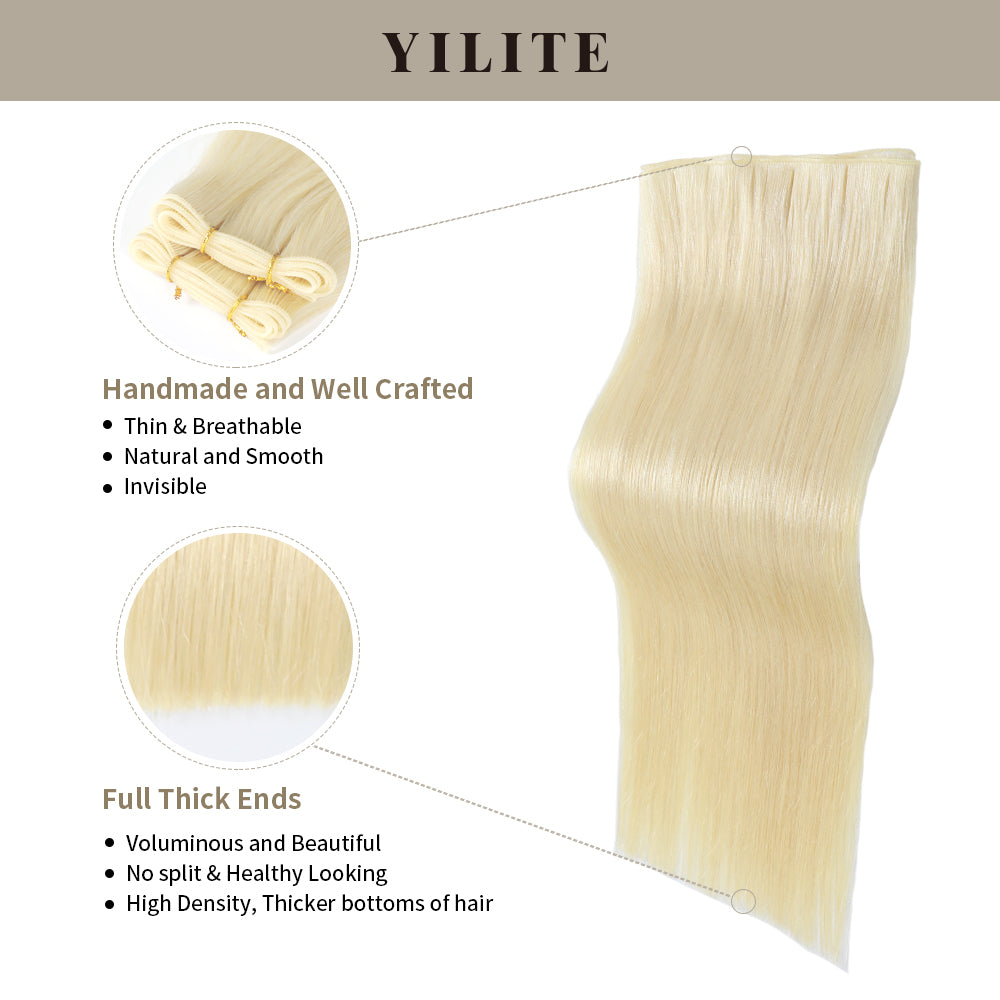 Realmhair #60 genius weft 2Pcs with thin handmade top and full thick ends