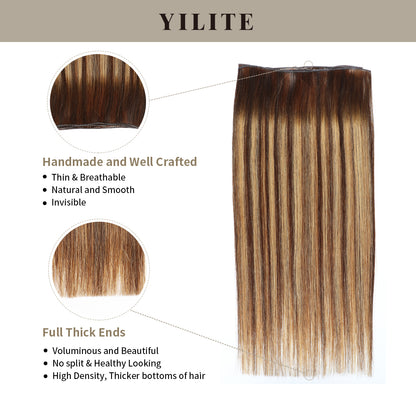 Realmhair ##P4/27/T4 genius weft 2Pcs with thin handmade top and full thick ends 
