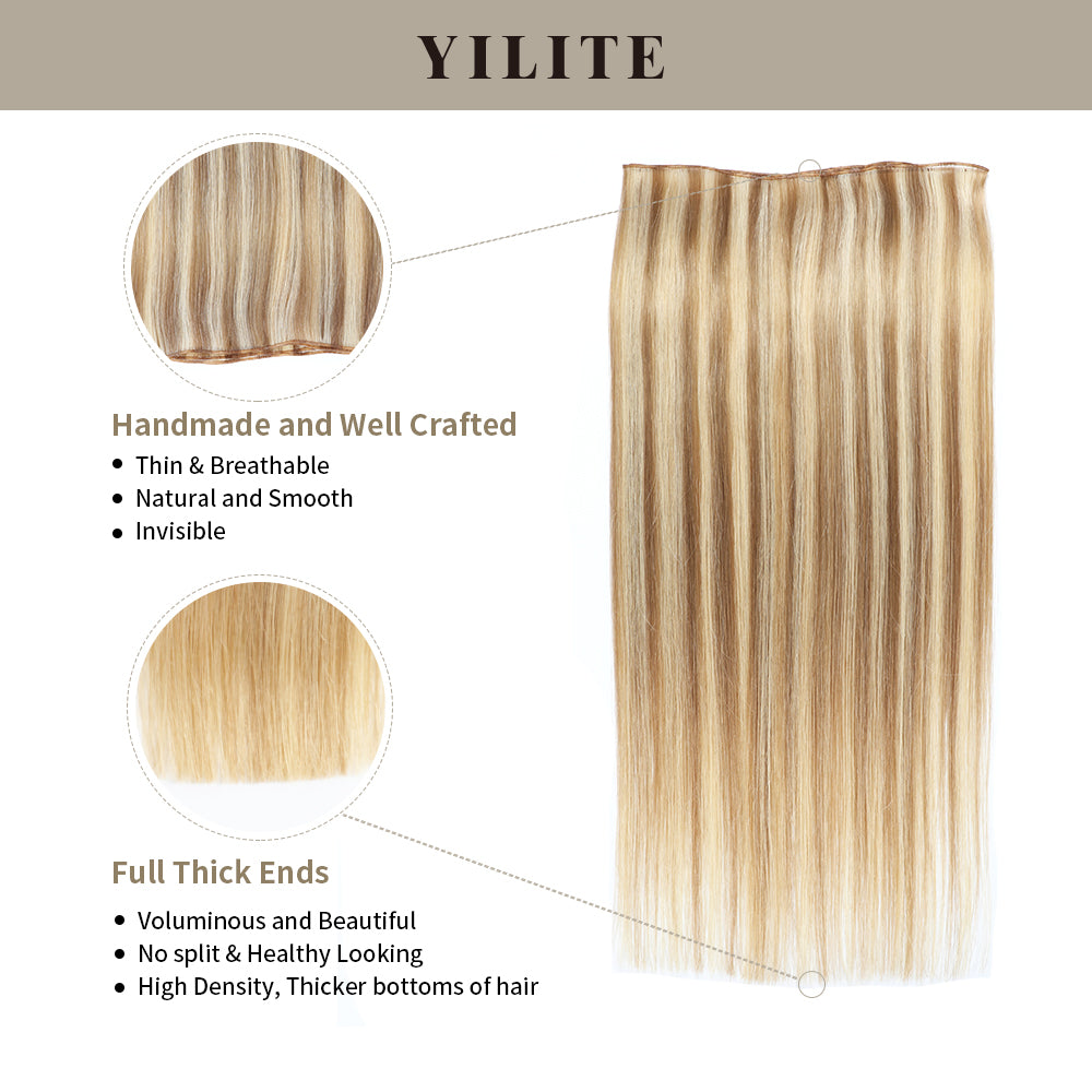 Realmhair #P18/613 genius weft 1Pc with thin handmade top and full thick ends 