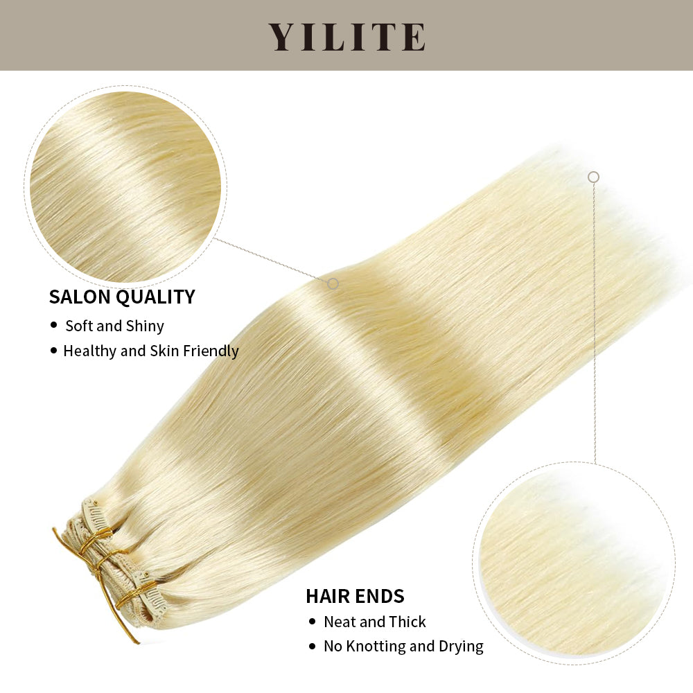 Realmhair Clip In Hair Extensions Human Hair Invisible Natural Remy Human Hair (#60)