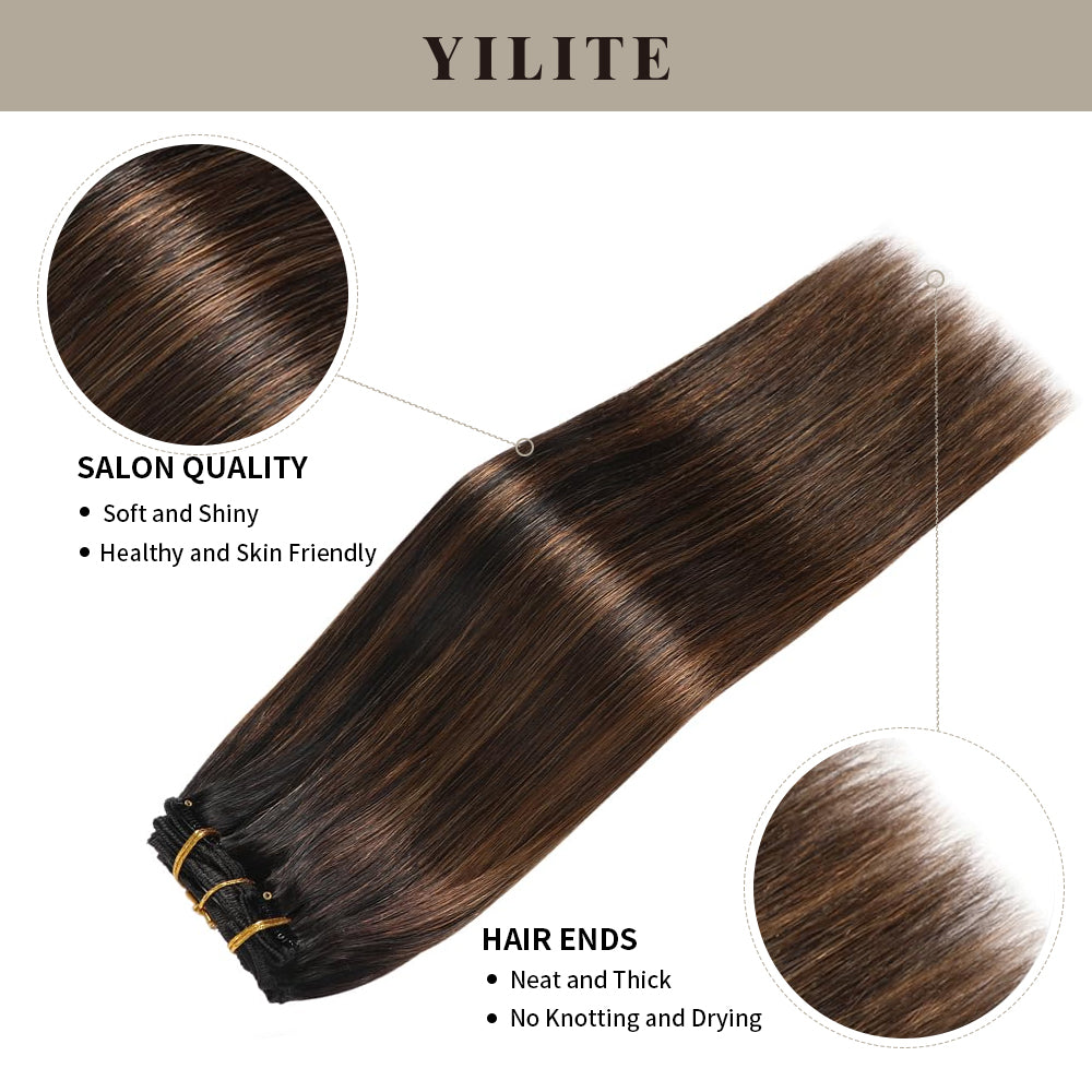 Realmhair #P1B/6/T1B classic clip-in hair extensions 7pcs 16 clips with salon-quality and full ends