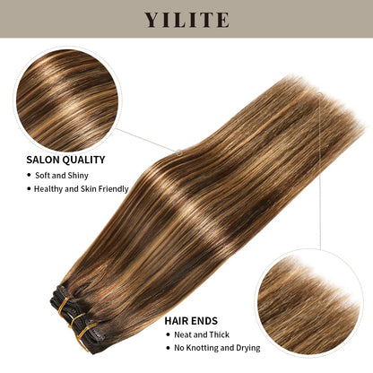 Realmhair #P4/27/T4 clip in hair extensions 7Pcs 16 clips with salon quality and full ends 