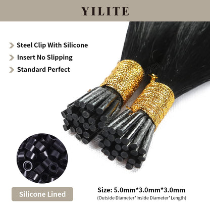 Realmhair #1 I Tip hair extensions with silicone-lined beads for illustration (5.0¡Á3.0¡Á3.0mm)     