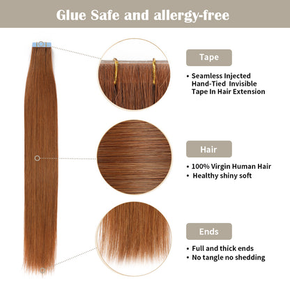 Realmhair invisible tape in hair extensions 20Pcs with high density and quality assurance (#33)