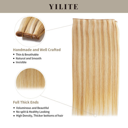 Realmhair #P27/613 genius weft 1Pc with thin handmade top and full thick ends