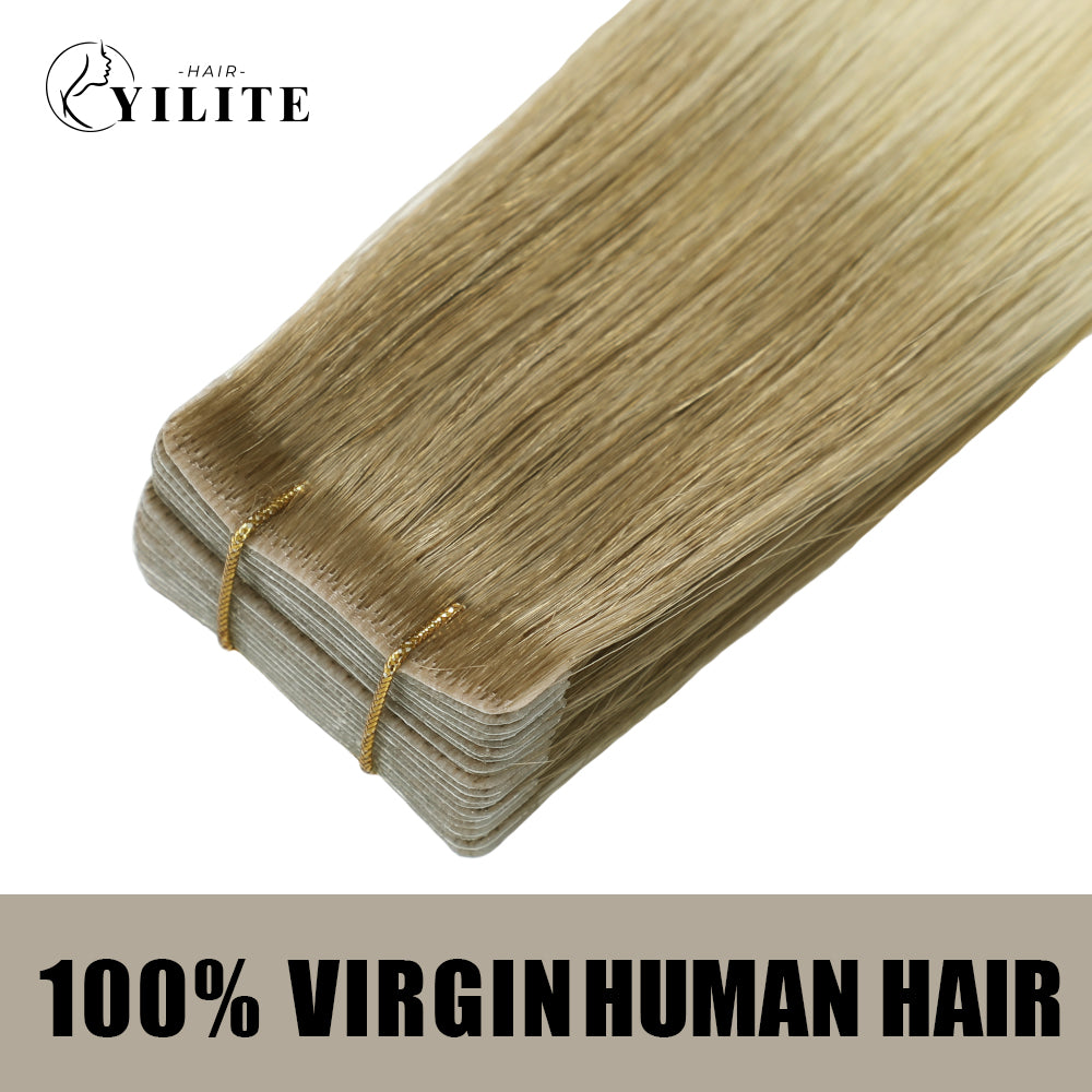 Realmhair seamless invisible tape in hair extensions 20Pcs virgin human hair (T8/60)