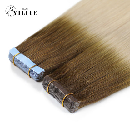 Realmhair Narrow Seamless Invisible Mini Tape In Hair Extension Virgin Human Hair 20Pcs  (#T8/60)