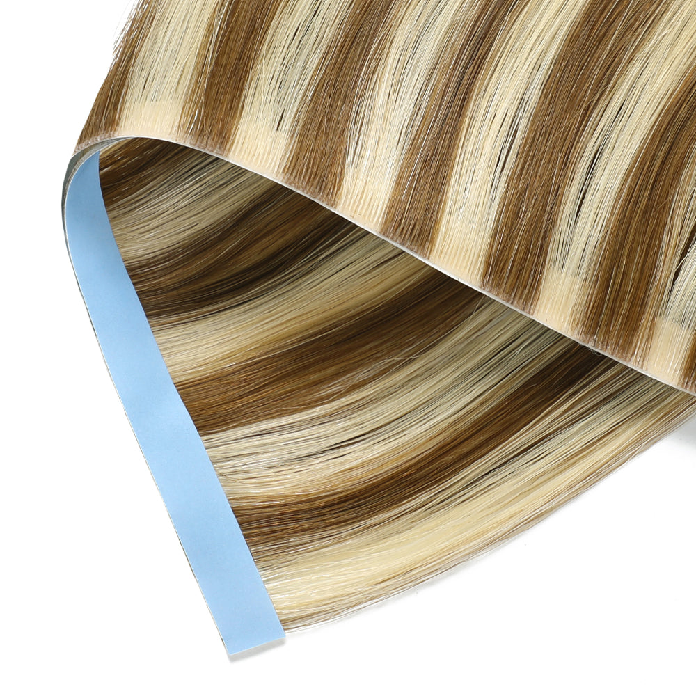 Zoomed view of Realmhair 20¡Á0.8cm seamless tape-in hair extension in color #P6/613 