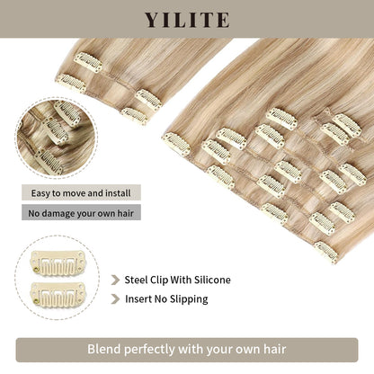 Realmhair Clip In Hair Extensions Human Hair 9Pcs 20 Clips Invisible Natural Remy Human Hair (#P18/613)