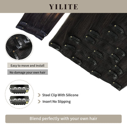 Realmhair Clip In Hair Extensions 9Pcs 20 Clips Invisible Natural Remy Human Hair (#P1B/6/T1B)