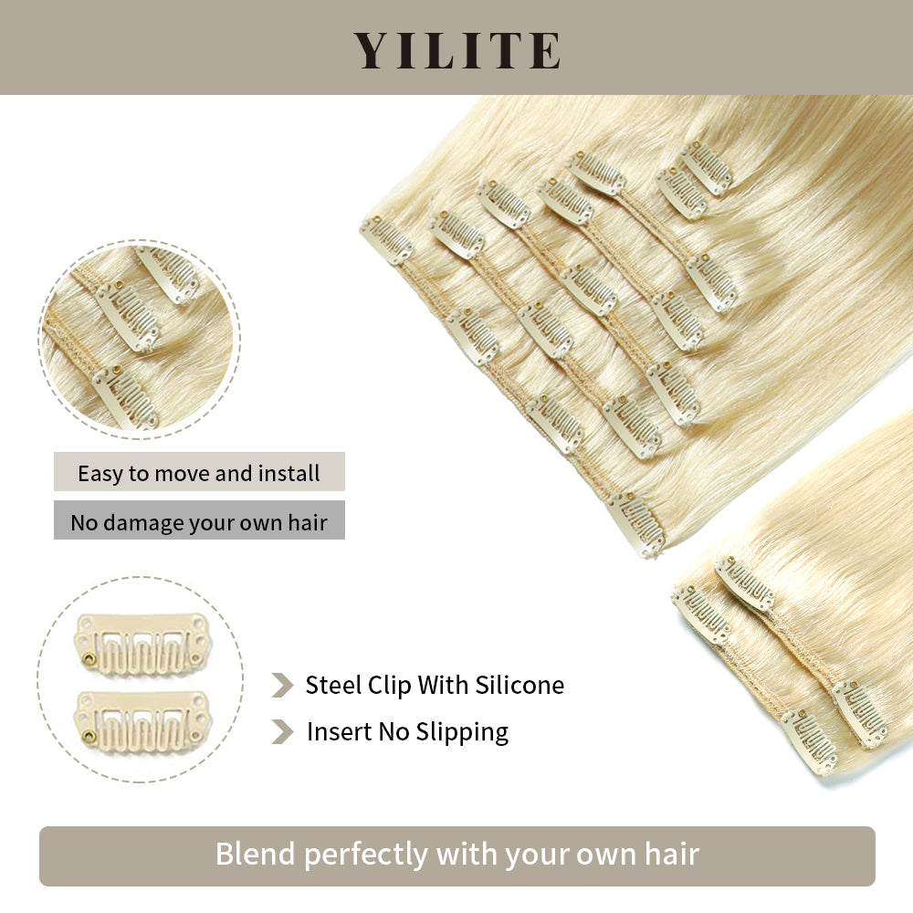 Realmhair Clip In Hair Extensions Human Hair 9Pcs 20 Clips Invisible Natural Remy Human Hair (#60)