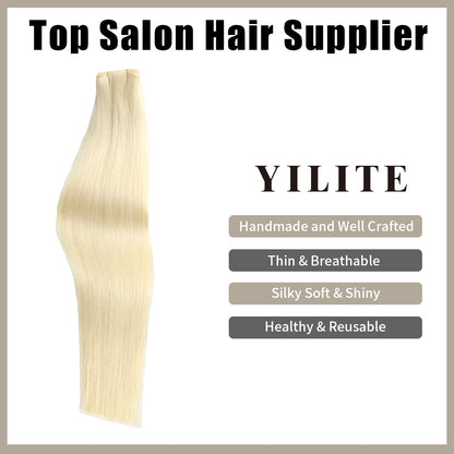 Realmhair 100% virgin human hair genius weft 2Pcs- silky, shiny & reusable (#60)  