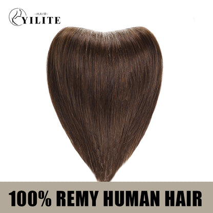 Realmhair seamless hair patch 2.5x16cm virgin human hair (#2?Darkest?Brown)