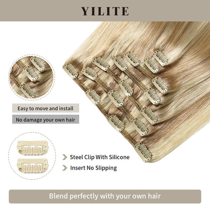 Realmhair Clip In Hair Extensions Human Hair Invisible Natural Remy Human Hair (#P18/613)