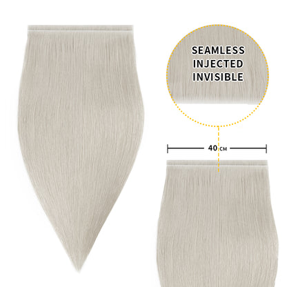 Realmhair 40*0.8cm long invisible tape in hair extensions 2Pcs virgin human hair (#Silver)