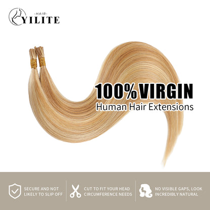100% virgin human hair U Tip hair extensions in #P27/613 color