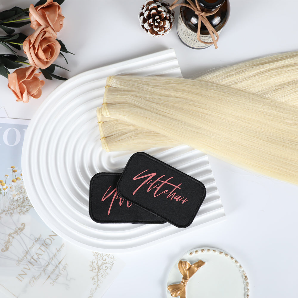 Realmhair genius wefts 2Pcs in color #60 and 2 magic bangs pad hair stickers