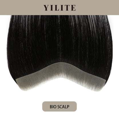Realmhair Bio Scalp 2.5x16cm invisible seamless hair patch  with skin-like base (Natural Black)