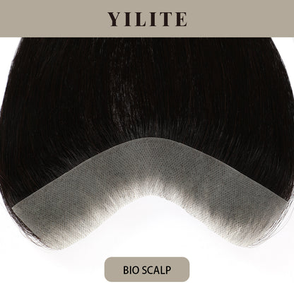 Realmhair Bio Scalp 3x16cm invisible seamless hair patch with skin-like base (Natural Black)