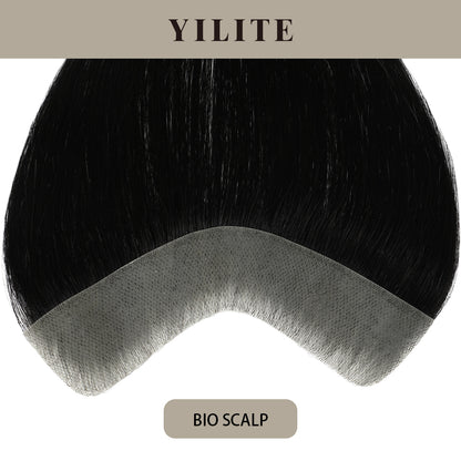 Realmhair Bio Scalp 3x16cm invisible seamless hair patch with skin-like base (#1 Jet Black)