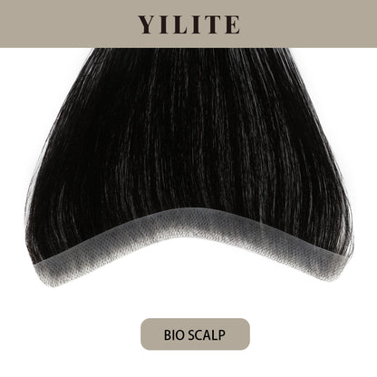 Realmhair Bio Scalp 1.5x16cm invisible seamless hair patch  with skin-like base (#1 Jet Black)
