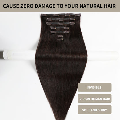 Realmhair Seamless Injected Hand-Tied Invisible Clip-ins 7Pcs 16 Clips Virgin Human Hair (#2)