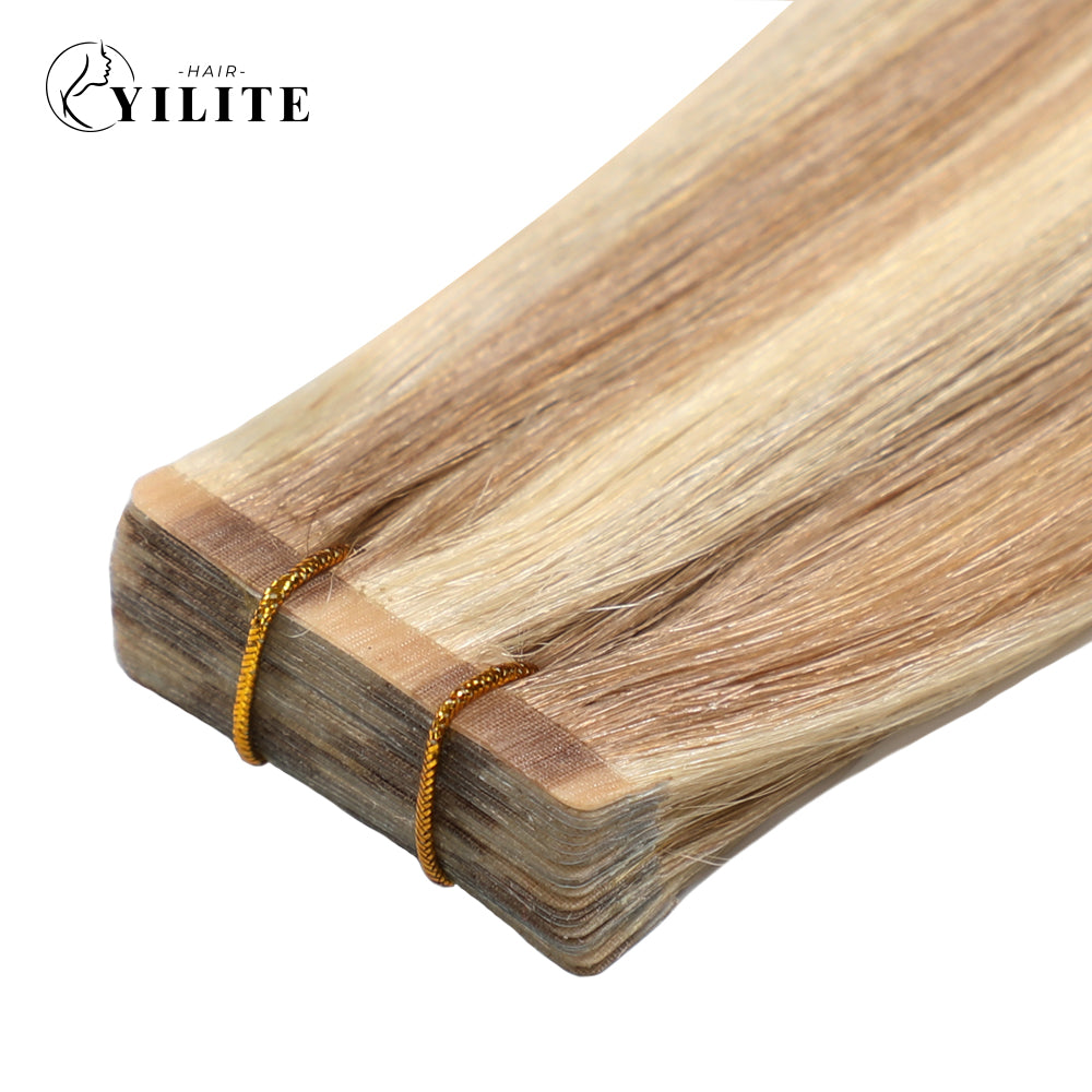 Realmhair Narrow Invisible Tape In Hair Extension Remy Human Hair 24Pcs (#P18/613)