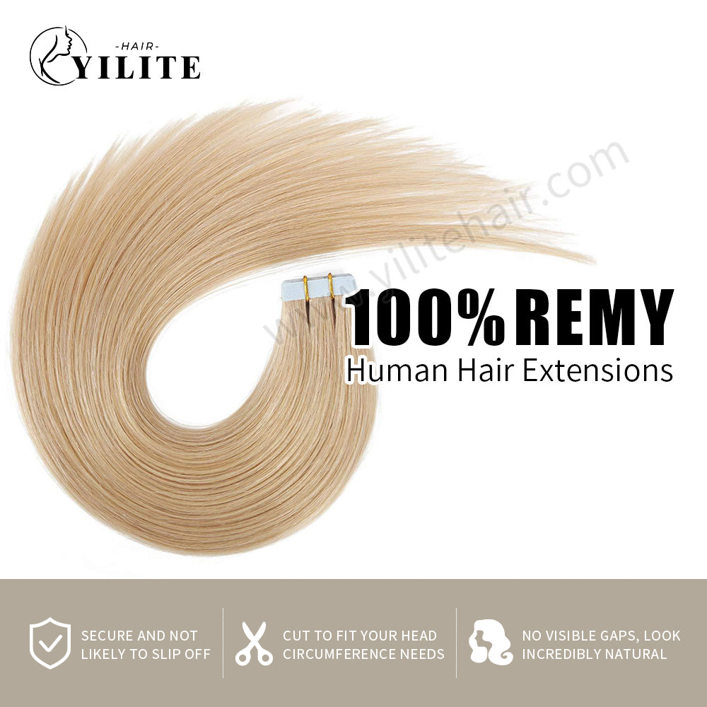 Realmhair Tape In Hair Extensions Tape Ins Invisible Natural Remy Human Hair (#16)-Realmhairhair