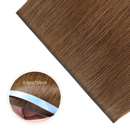 Close-up of Realmhair 20¡Á0.8cm invisible tape-in hair extensions in color #6 