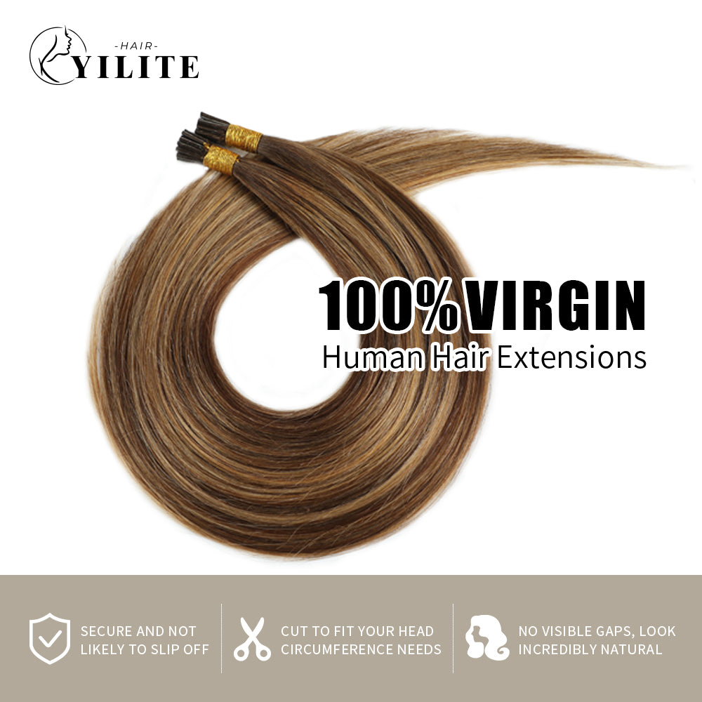 100% virgin human hair I Tip extensions in #P4/27/T4 color