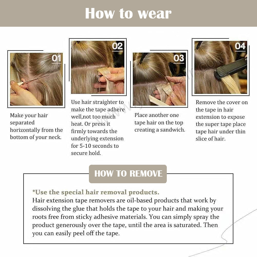 Realmhair Tape In Hair Extensions Tape Ins Invisible Natural Remy Human Hair (#P27/613)