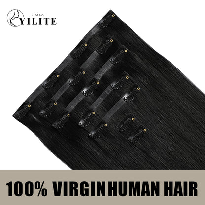 Realmhair Seamless Injected Hand-Tied Invisible Clip-ins 7Pcs 16 Clips Virgin Human Hair (#1)