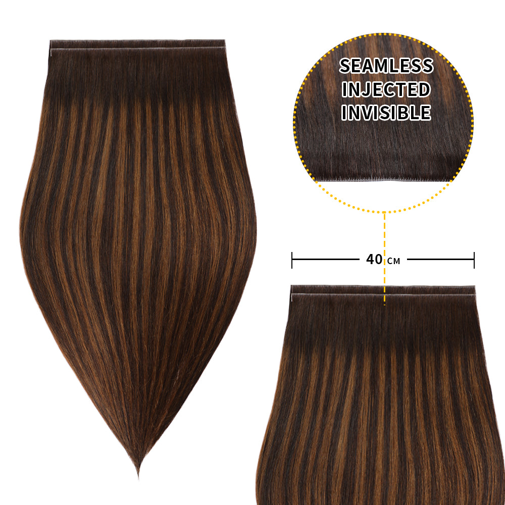 Realmhair 40*0.8cm long invisible tape in hair extensions 2Pcs virgin human hair (#P2/6/T2)