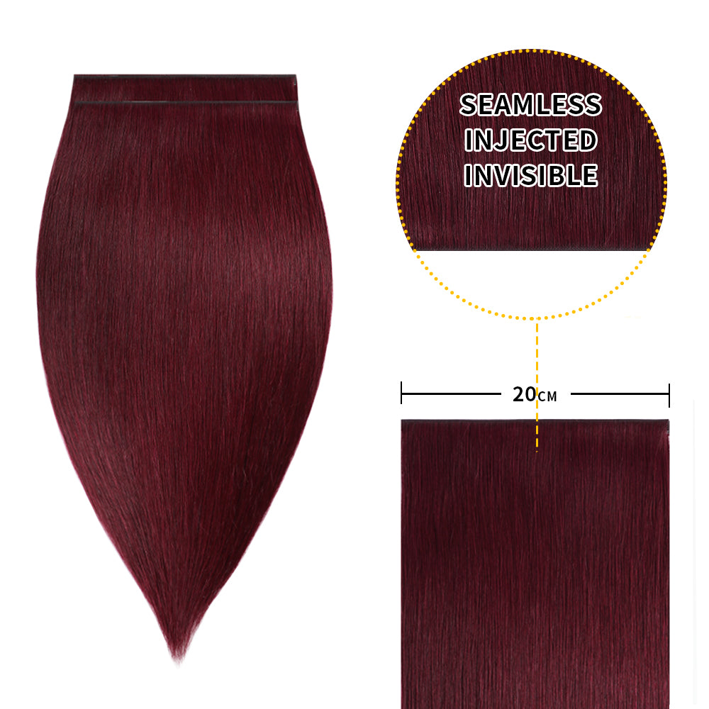 Realmhair 20*0.8cm long invisible tape in hair extensions 4Pcs virgin human hair (#99J)