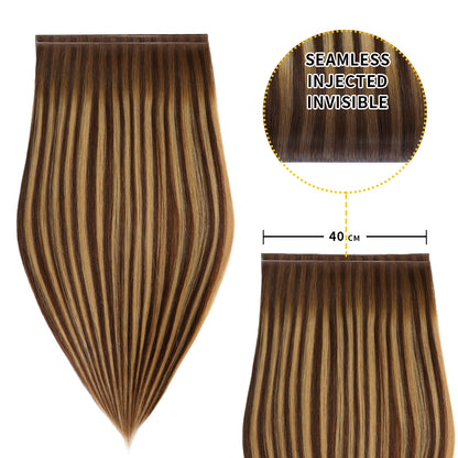 Realmhair 40*0.8cm long invisible tape in hair extensions 2Pcs virgin human hair (#P4/27/T4)