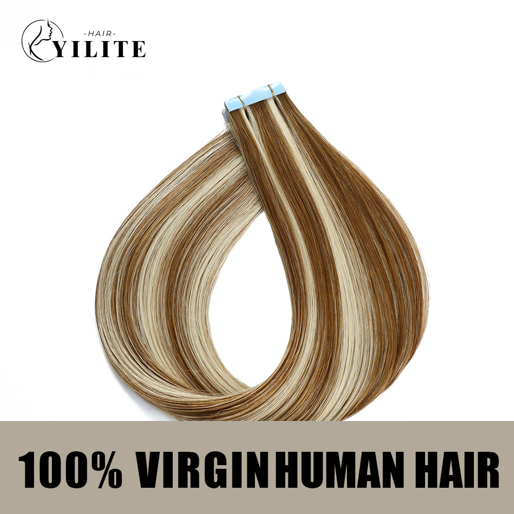 Realmhair Seamless Injected Hand-Tied Invisible Tape In Hair Extension 20Pcs Virgin Human Hair (P8/60)