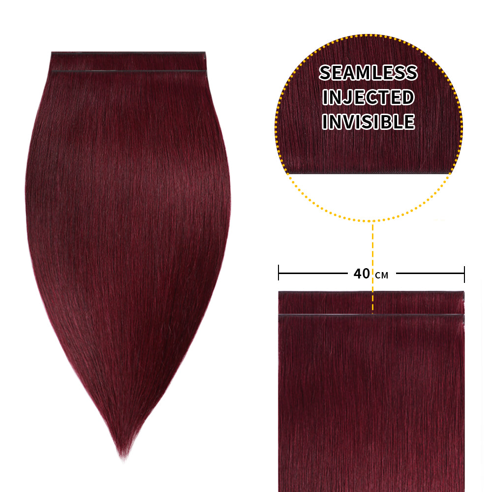 Realmhair 40*0.8cm long invisible tape in hair extensions 2Pcs virgin human hair (#99J)