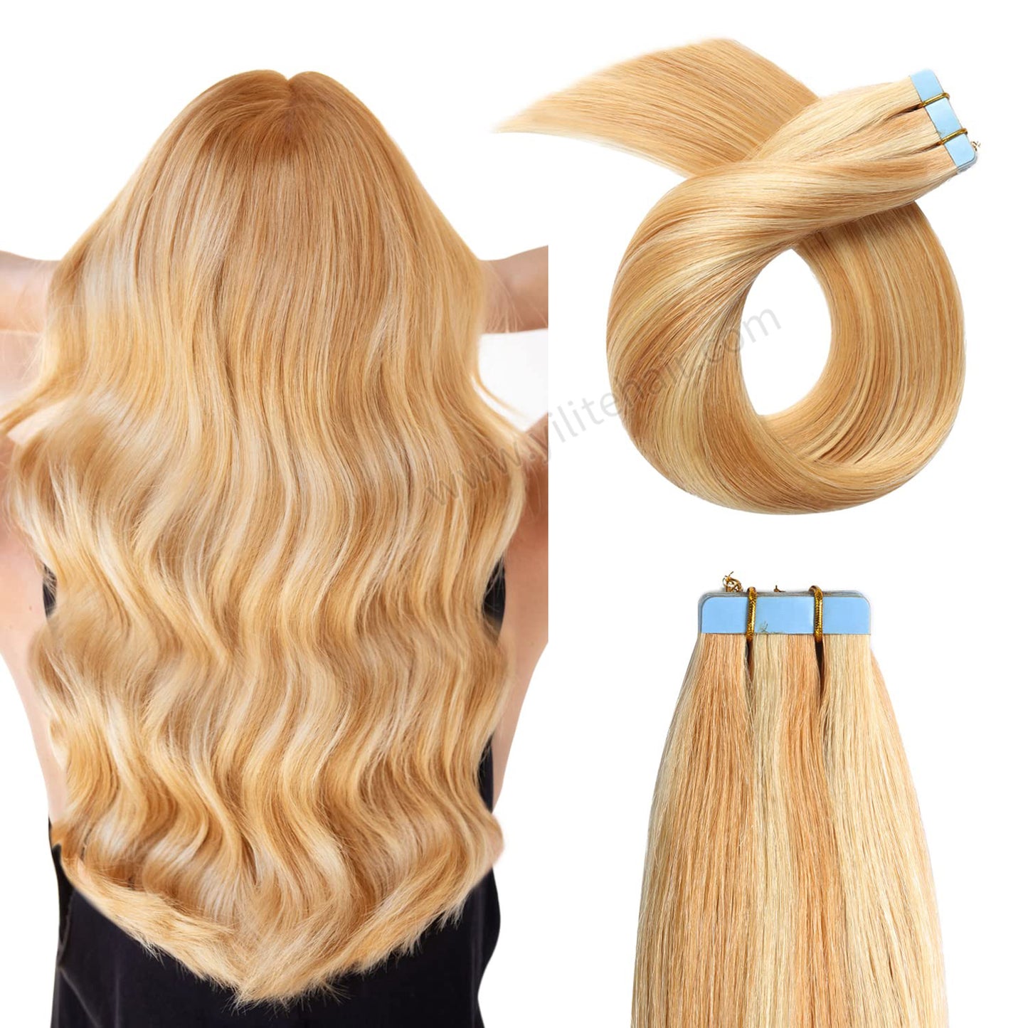 Realmhair Tape In Hair Extensions Tape Ins Invisible Natural Remy Human Hair (#P27/613)