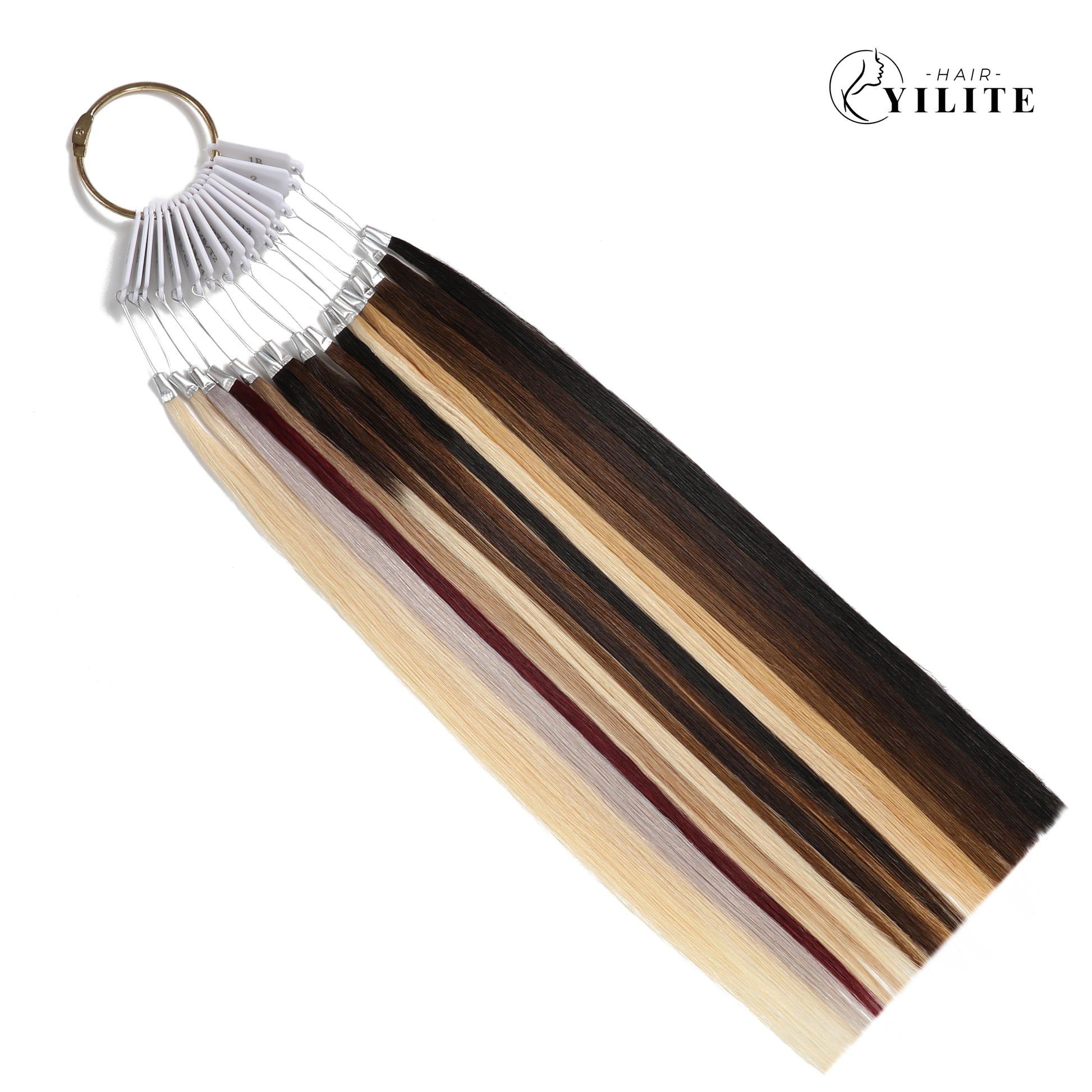 Realmhair Hair Color Ring Virgin Hair For Salon Sample Swatch 14 inches 20 Shades